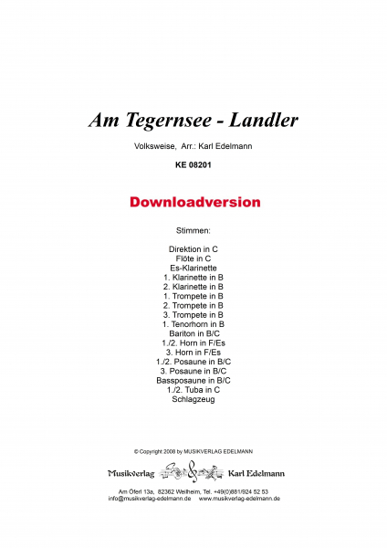 Am Tegernsee-Landler - Download